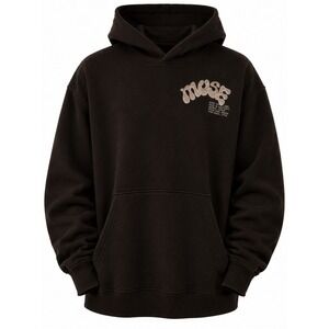MUSE THE LABEL Brown 100% Organic Cotton Puff Print Bubble Logo Hoodie Small